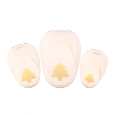 Imagen de Vaessen Creative Juego de 3 troqueles con diseño árbol Navidad, hasta 250 g/m², para manualidades, papel y scrapbooking