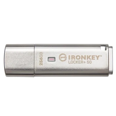 Imagen de Kingston IronKey Locker+ 50 Unidad Flash USB XTS AES cifrado para protección de datos con respaldo USBtoCloud automático IKLP50/256GB