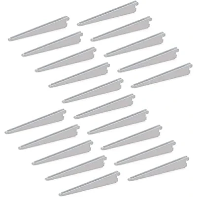 Imagen de EMUCA Escuadra de Estante Blanca para Perfil Cremallera perforación Doble 32mm, cartela Largo 320mm, Pack 20 Piezas