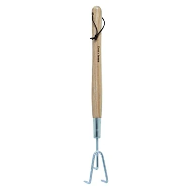 Imagen de Kent &amp; Stowe Garra de jardín 3 púas largas, Acero Inoxidable, con Mango Madera Fresno, 54 cm Largo