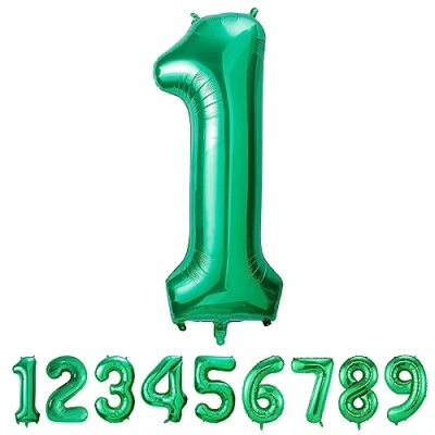 Imagen de Globos de Cumpleãnos 1 Verde,101 CM Globo Numeros Gigantes Grandes Decoracion,Globo Numero 1,Globos Niño Niña Adultos,Vuelan con Helio