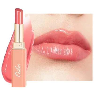 Imagen de Oulac 2 in 1 Pintalabios y Bálsamo Labial Coral Brillante Hidratante, Enriquecido Con Aceite de Rosa,Acabado para Labios Secos, Agrietados Dañados,Vegan, (18)