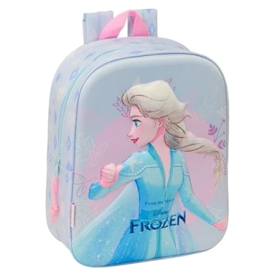 Imagen de Safta FROZEN 3D Mochila de Guardería 3D, Adaptable a Carro, Fácil Limpieza, Ideal para Niños Diferentes Edades, Cómoda y Versátil, Calidad Resistencia, 22x10x27 cm, Color Lila