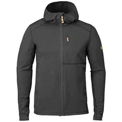 Imagen de FJALLRAVEN Keb Fleece Hoodie M Sudadera, Hombre, Gris (Dark Grey/Black), XS