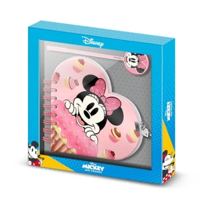 Imagen de Disney Minnie Mouse Muffin Diario Corazón Llave + Boli, Rosa