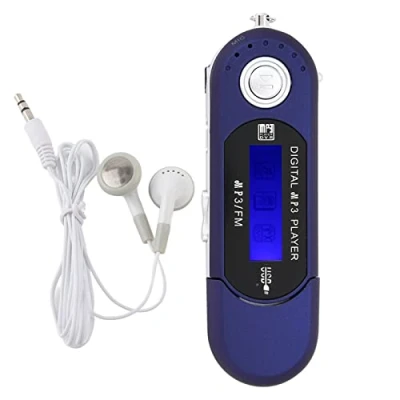 Imagen de Reproductor de MP3 VIFER portátil música Digital USB con Soporte Pantalla LCD Tarjeta TF 32GB y Radio FM(Azul)
