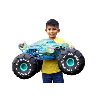 Imagen de Hot Wheels Monster Trucks Coche Teledirigido Mega Wrex, a Escala 1:6, camión de Juguete Extragrande con Control Remoto, más 60cm Largo, +5 años, HPK28