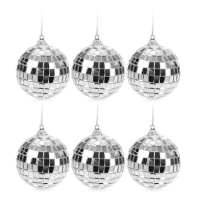 Imagen de com four® 6X Bola de Discoteca Espejos para Colgar Nochevieja, cumpleaños, Fiesta temática Ø 6cm