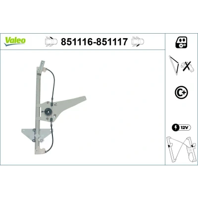 Imagen de Valeo Elevalunas Delante, izquierda eléctrico sin electromotor con función de confort 851116 PEUGEOT: 3008 I