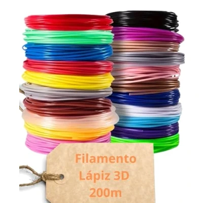 Imagen de CAELLUMA Filamentos Lapiz 3D 20 colores x 10 m (200 metros totales) Filamento Pla Impresora para Lápiz de 1.75mm Metros)