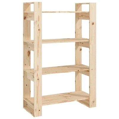 Imagen de vidaXL Estantería/Divisor de Espacios Armario Biombos Estante Libros Librería Achivador Separador Partición Madera Maciza Pino 80x35x125 cm