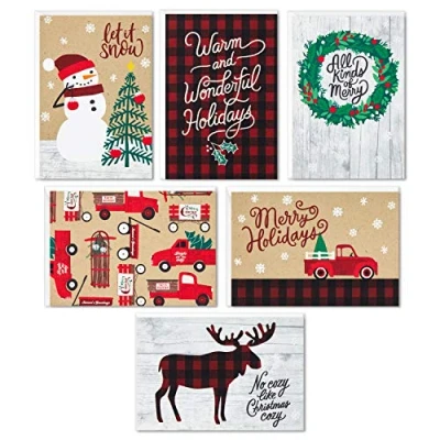 Imagen de Hallmark Juego de tarjetas navideñas (caja Navidad), diseño rústico