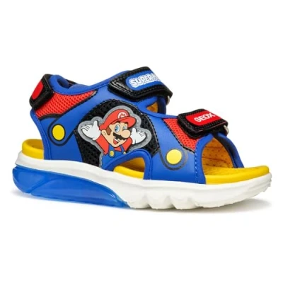 Imagen de Geox Light UP Nintendo Super Mario Ciberdron Sandalias para niños, Talla: 27, Royal/red Zapatos