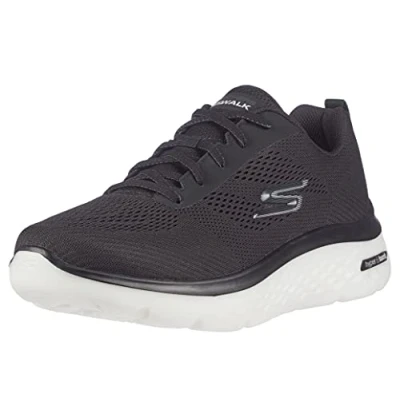 Imagen de Skechers Go Walk Hyper Burst, Zapatillas de Deporte Hombre, Black Textile/Black &amp; White Synthetic Trim, 43.5 EU