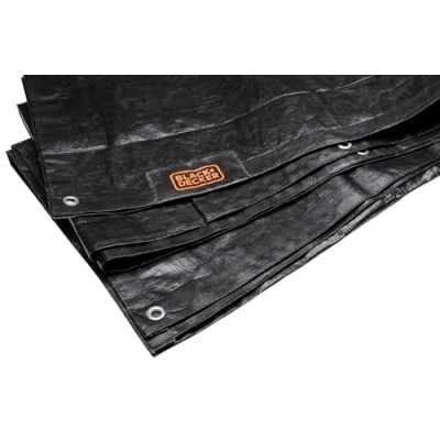 Imagen de BLACK+DECKER Lona para Remolque, 2 x 3 m, 10 Ojales de Aluminio, poliéster, Color Negro
