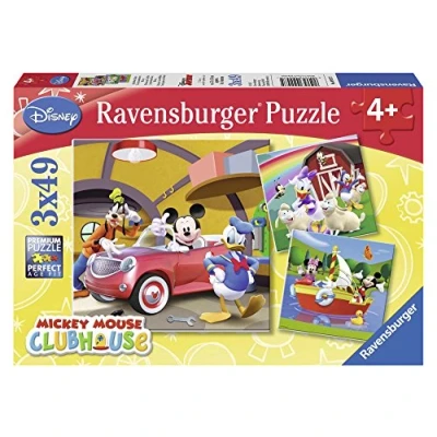Imagen de Mickey Mouse Friends Puzzle Triple 3x49 Piezas, Color Azul, Rojo, 5+ (Ravensburger 9247)