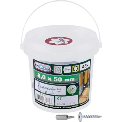 Imagen de CON:P B30147 Set de tornillos madera (TX 40, 8 x 50 mm)
