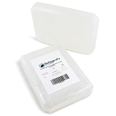Imagen de Jabón base de glicerina, transparente/blanco (libre SLS), transparente, 1kg Weiß + Transparent