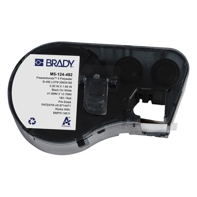 Imagen de Brady M5 124 492 Etiquetas de poliéster Freezerbondz negro sobre blanco 41,91 x 12,7 mm (original)