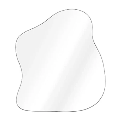 Imagen de Navaris Espejo de pared original decorativo sin marco con forma ondulada Decoración para baño dormitorio pasillo recibidor 37.5 x 32 CM