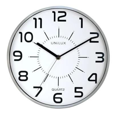 Imagen de Unilux Pop Clock, Gris Metalizado, 30.5 cm