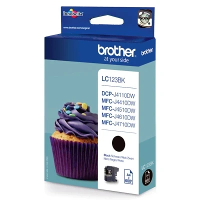 Imagen de Brother LC123BK Cartucho de impresión Alto rendimiento 1 x negro 600 páginas blíster