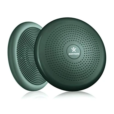 Imagen de BODYMATE cojín de Equilibrio con bombín, diámetro 34 cm propioceptivo, inestable, Hinchable Entrenamiento Tronco, Espalda, Fitness, rehabilitación, coordinación