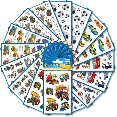 Imagen de Avery Zweckform 524 Pegatinas para niños (adhesivas, diseño de fútbol, tractor, piratas, coches, policía, bomberos, obras, cumpleaños infantiles, obsequios, regalos)