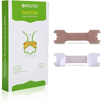 Imagen de Incutex 100x tiras nasales contra los ronquidos tira antirronquidos para respirar mejor, talla M