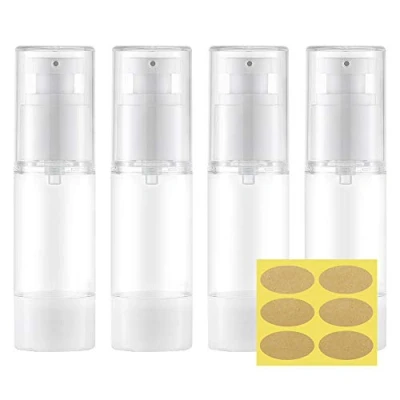 Imagen de Toureal 30ml Bote Airless Dispensador de Bomba (4 Piezas) Botella Vacía Viaje para Suero, Base, Loción (Transparente