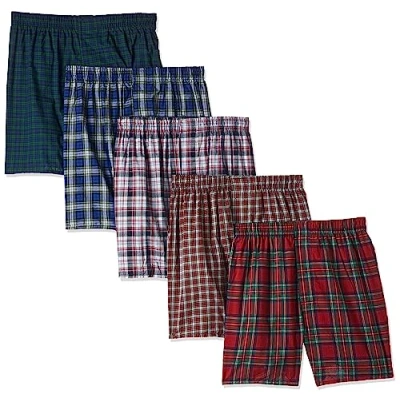 Imagen de Hanes Paquete de 5 Calzoncillos Tipo bóxer Punto con Cintura expuesta teñida para Hombre ComfortFlex, Surtido, Unidades, XL