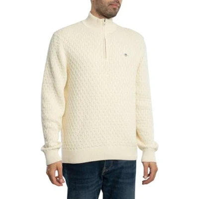 Imagen de GANT Textured HALF ZIP Jersey de punto, Hombre, Talla: XL, Cream