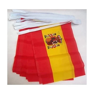 Imagen de GUIRNALDA 4 metros 20 BANDERAS de ESPAÑA 15x10cm BANDERA ESPAÑOLA 10 x 15 cm BANDERINES AZ FLAG