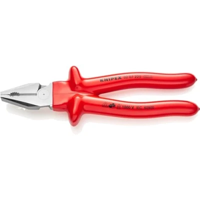 Imagen de Knipex Alicate universal de fuerza cromado, aislados por inmersión en plástico reforzado, según norma VDE 225 mm 02 07
