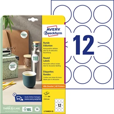 Imagen de Avery Zweckform Purpose Form Etiquetas despegables, 300 unidades, blanco