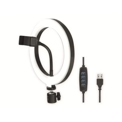Imagen de LogiLink AA0151 Anillo de luz LED (diámetro 20 cm) con Soporte para Smartphone, 3 Modos Color (Natural, cálido, frío) y 72 vídeos e imágenes Profesionales, Negro, ledes