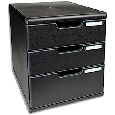 Imagen de Exacompta Ecoblack A4+ Modulo con 3 cajones, color negro