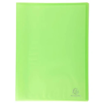 Imagen de Exacompta Ref. 85462E Cartón de 12 protectores documentos cromalina, 40 fundas cristal liso, 80 vistas, para A4, 24 x 32 cm, tapa polipro translúcido semirrígido, color azul