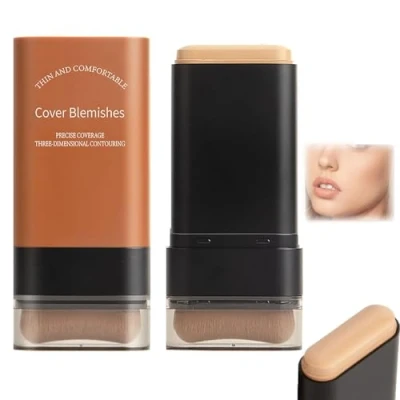 Imagen de 2025 Base de Maquillaje Ligera E Hidratante Coreana con Brocha Incorporada, En Barra Borrador Impecable, Cobertura Total Resistente Al Agua (02#)