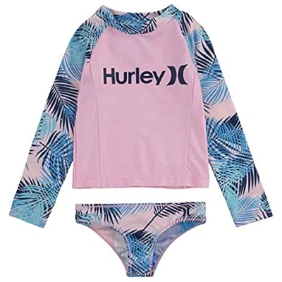 Imagen de Hurley Hrlg Ls Upf Top/Bottom 2pc, Bikini Set Niñas, Cor De Rosa (Pink), 5 Años