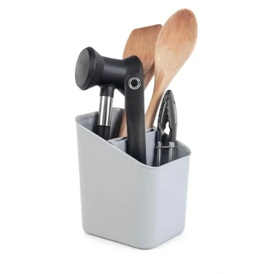 Imagen de KADAX Escurreplatos para cubiertos, escurridor de cocina, cesta soporte drenaje, organizador escurrir caja drenaje (gris claro)
