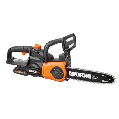 Imagen de WORX WG322E.1 sierra de cadena con batería (20 V, Práctica Para madera, uso en el jardín y trabajos construcción tensión automática), 25 cm longitud corte