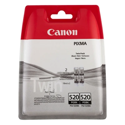 Imagen de Canon PGI 520 BK, Cartucho de Tinta Original, Multipack, 2 Cartuchos Independientes, Color Negro, Compatible con Impresoras Inyección PIXMA