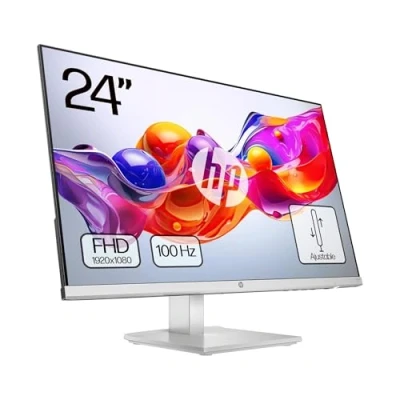 Imagen de HP 524sh Monitor de 23.8&quot; FHD (1920x1080, IPS, 100 Hz, 5ms, 99% sRGB, 300 Nits, contraste 1500:1, Altura Ajustable) Negro con Soporte Plateado