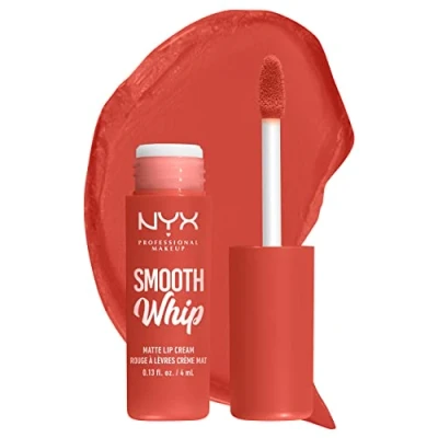 Imagen de NYX Professional Makeup Smooth Whip Matte Lip Cream, Labial Líquido Cremoso, con Manteca de Karité y Cacao, Acabado Mate, Tono: Pushing Cushion