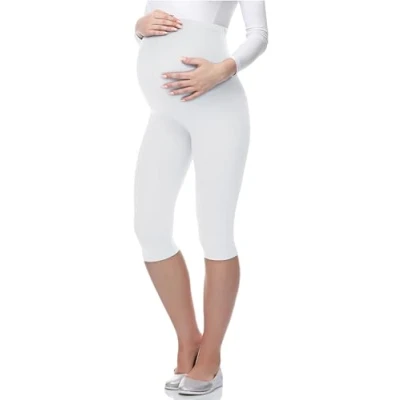 Imagen de Be Mammy Premamá Leggins 3/4 Mallas pirata de Embarazo Lactancia Maternity Leggings capri 03 (Blanco, XXL)