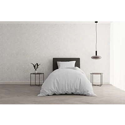 Imagen de Italian Bed Linen Juego de Funda nórdica “Natural Colour, Algodón, Blanco/Blanco, Sìngolo