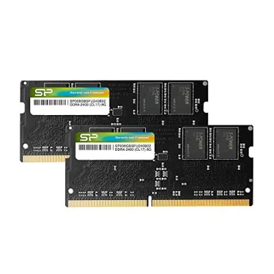 Imagen de Silicon Power Kit de Memoria SODIMM para portátil (16 GB, 2 x 8 GB) DDR4 RAM 2400 MHz (PC4 19200), 260 Pines, 1,2 V, CL17, no ECC, sin búfer,