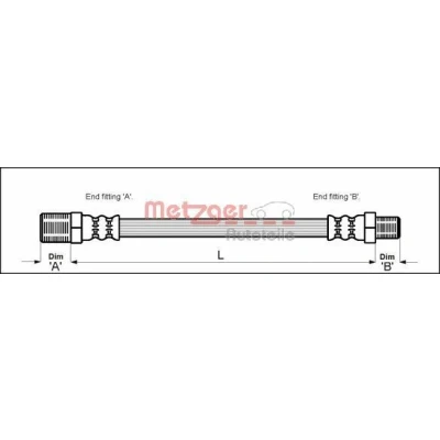Imagen de METZGER 4115148 Latiguillos de Freno 273 M3/8 x 24 ROVER: Mini Hatchback, Cabrio, AUSTIN: Hatchback
