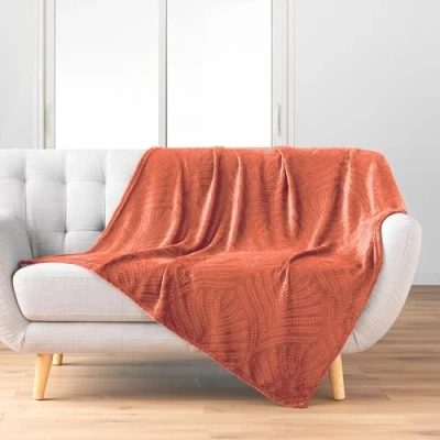 Imagen de douceur d&#039;intérieur Nelia Plaid, Poliéster, Terracota, 14 personnes (Standard)